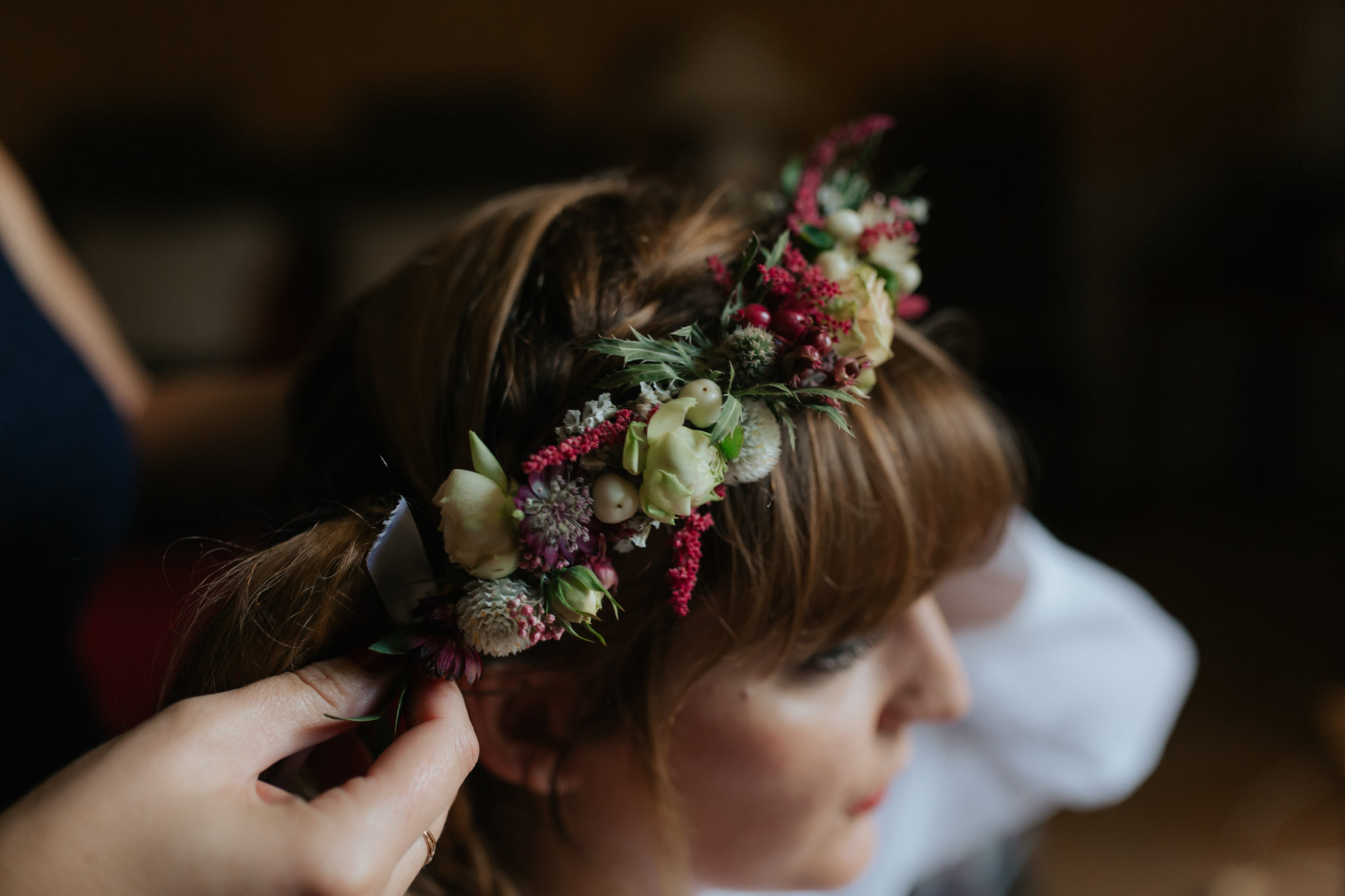 Couronne de fleurs mariée Manoir de la Fresnaye