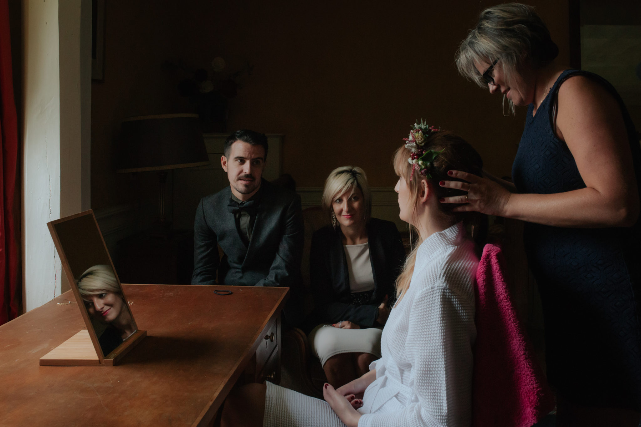 Coiffure mariée couronne de fleurs