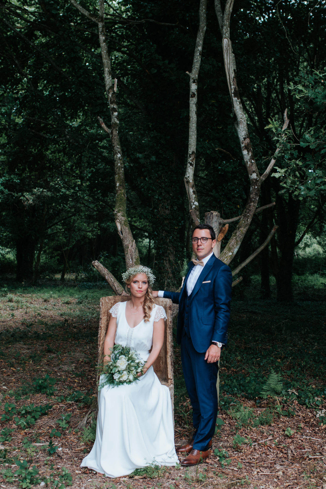 Portrait couple bois forêt Domaine Laumondiere Bagnoles de l'Orne