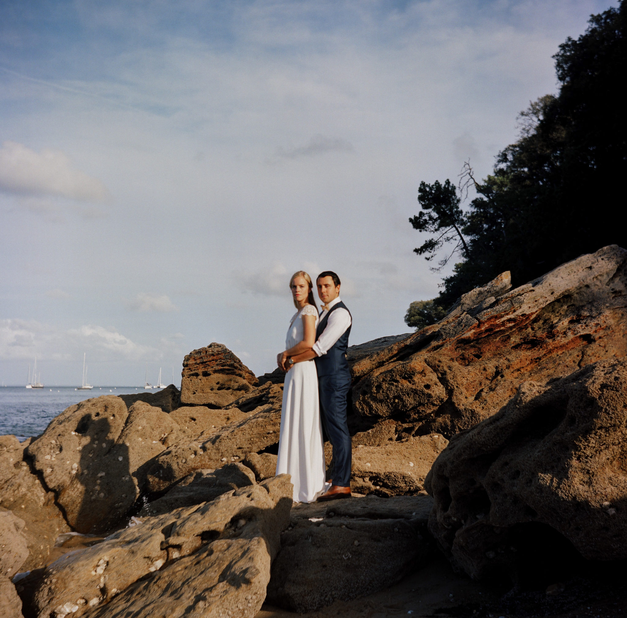 Portrait mariés Noirmoutier plage des Dames