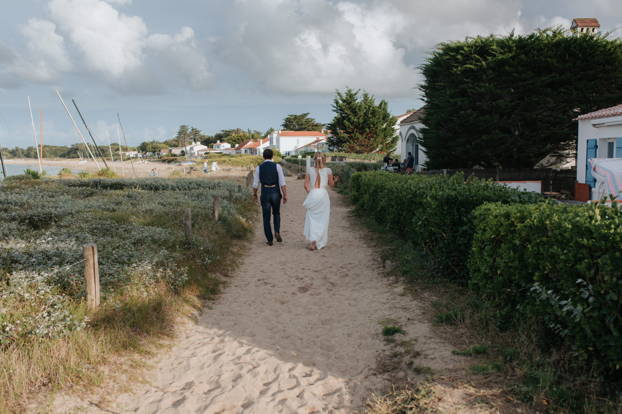 Portrait mariés Noirmoutier plage de mardi gras Le Vieil
