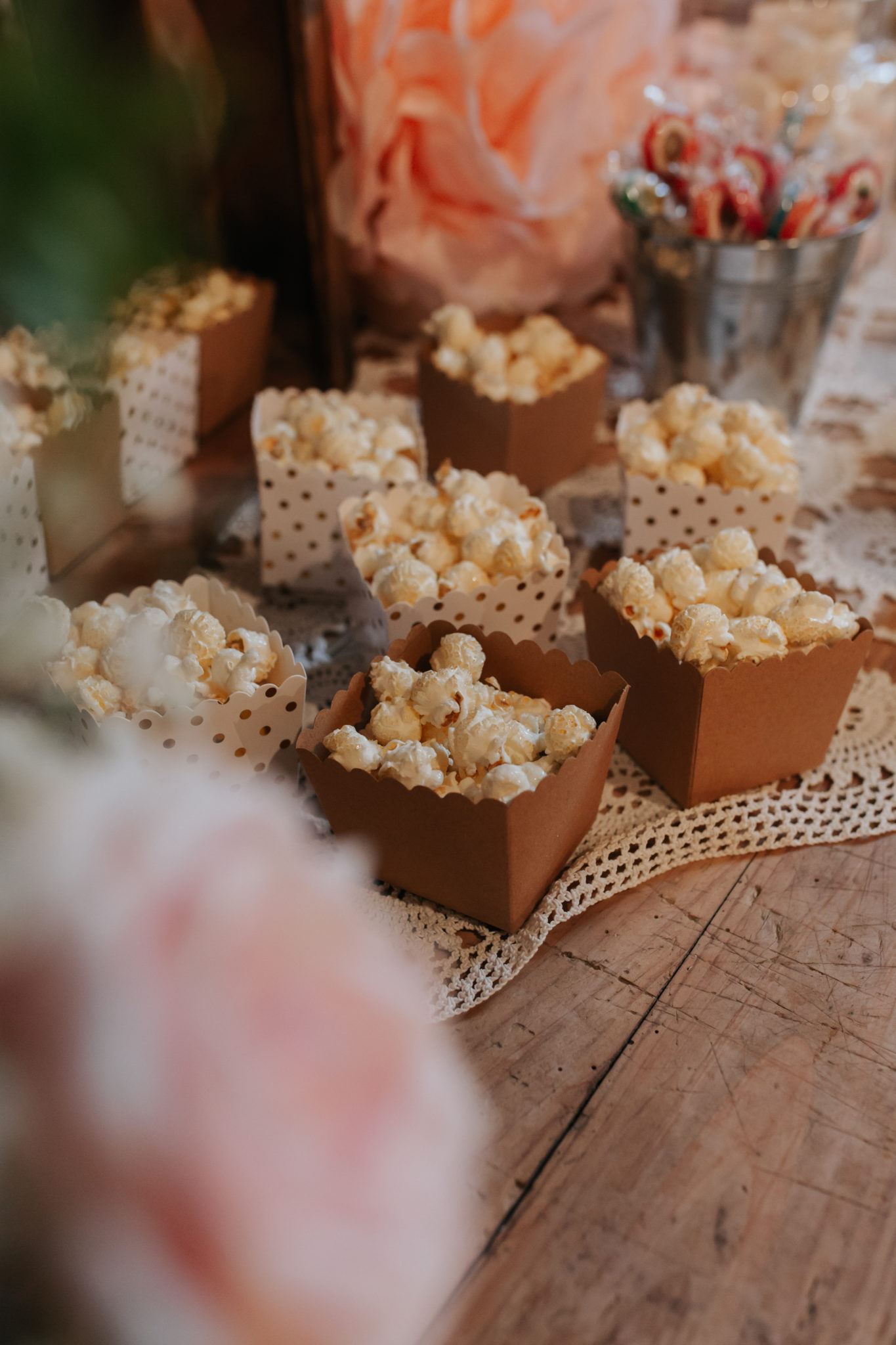 Décoration candy bar pop corn Domaine de l'Ordre des Compagnons du Beaujolais Lacenas