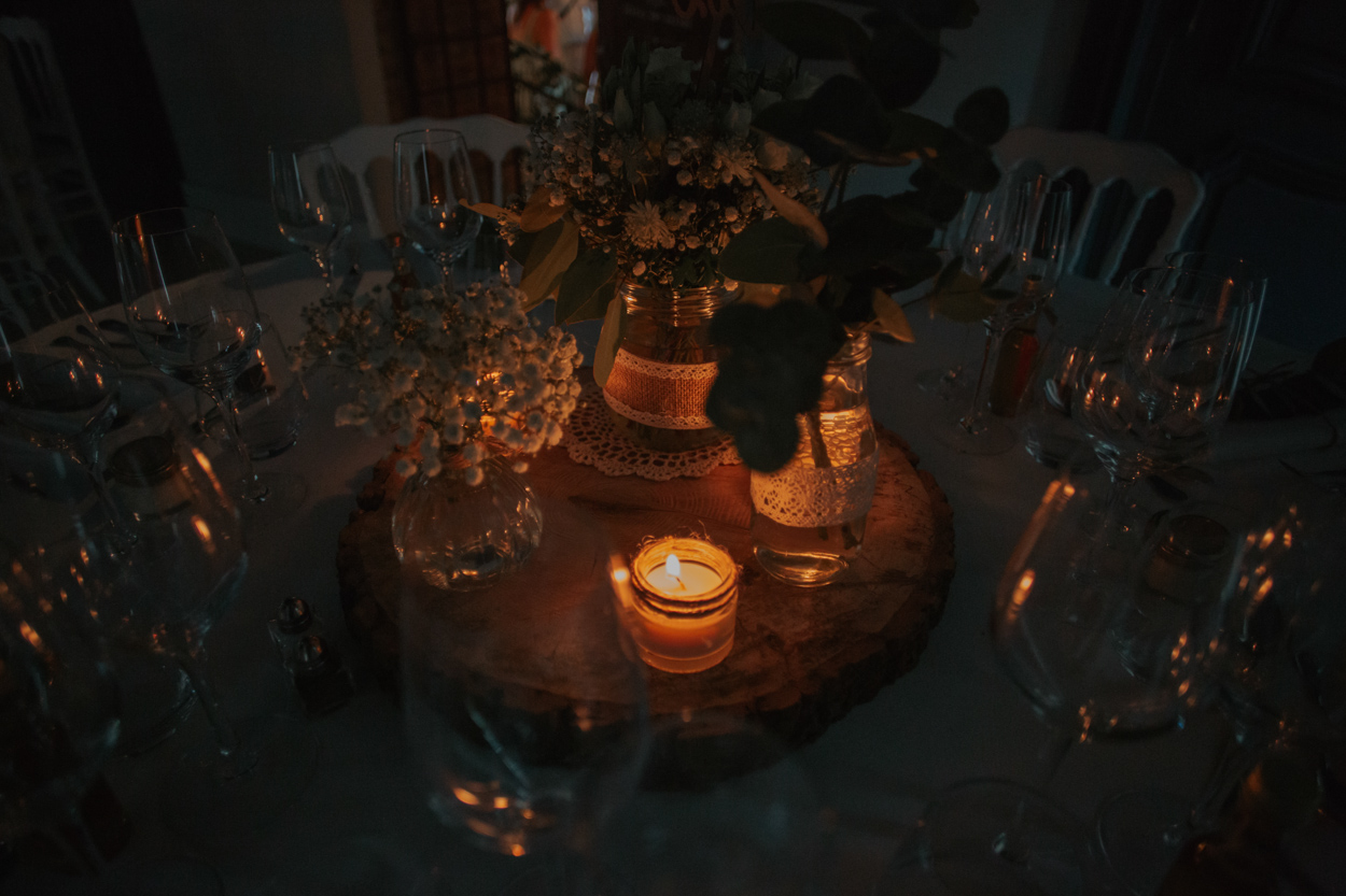 décoration table bougies nuit domaine laumondiere