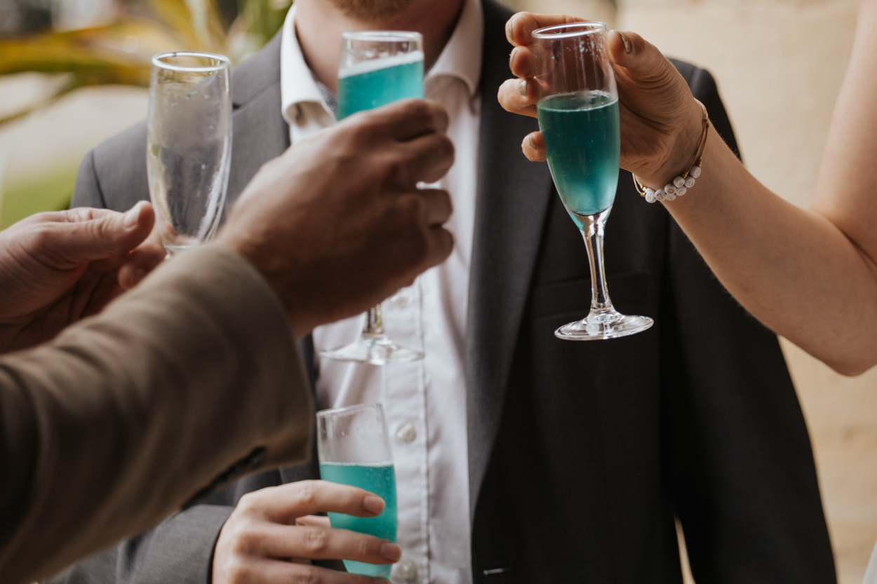 cocktail curaçao bleu mariage estival manoir de chivré