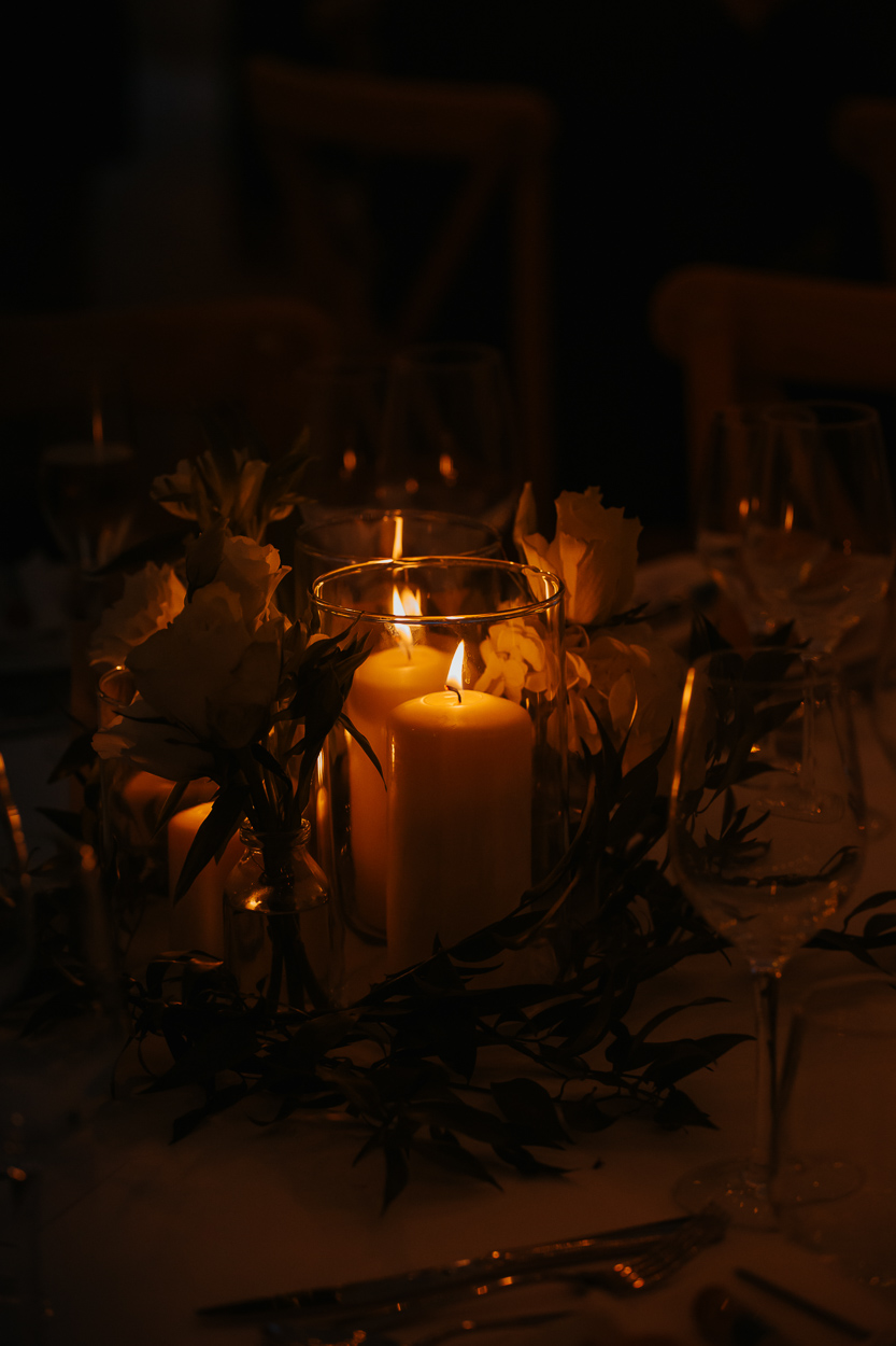 bougie décoration centre table mariage
